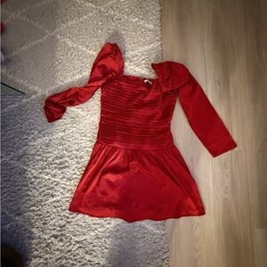 NWOT Abercrombie Elegant Red Long Sleeve Dress
